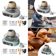 Kit mini ruota per ceramica con strumenti per scolpire 8 pezzi, vasca rimovibile