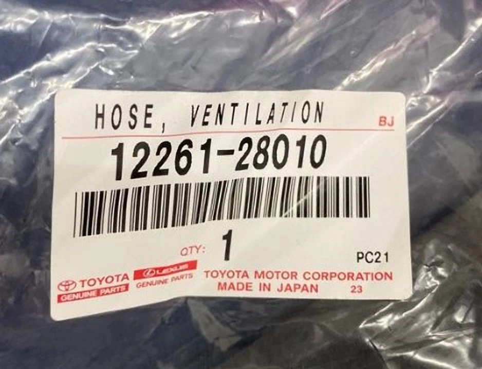Toyota Genuine OEM Ventilation Hose 12262-28021 PCV Crankcase Tube Breather Line - Image 3 of 4