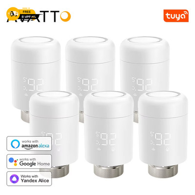 Tuya 1-6 Stück Wifi TRV Heizkörper Stellantrieb Ventil Thermostat Heizkörperventil Tempera