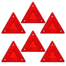 6Pack Red Safety Reflector Warning Sign Slow Moving Vehicle Triangle