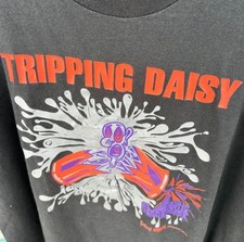 Collection Tripping Daisy Band Cotton Black S to 5XL Concert Shirt CK596
