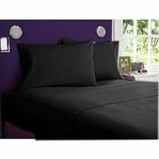 HOTEL'S BEDDING SET-15"DEEP 800TC EGYPTIAN COTTON US QUEEN/KING SIZE BLACK SOLID