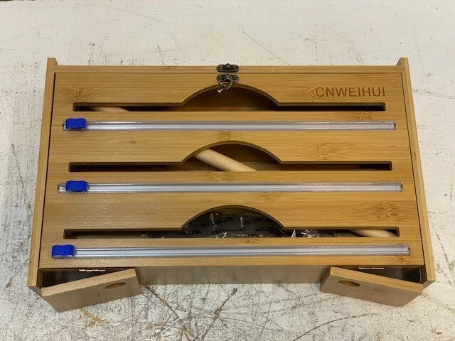 12 Qty of 12" Plastic Wrap Organizer w/ Cutter 3 in 1 Storage Dispenser (12 Qty) - Image 3 of 4