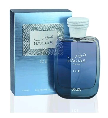 Rasasi Hawas Ice Eau De Parfum Spray 3.4 Oz/100 Ml for Men SEALED Free Shipping