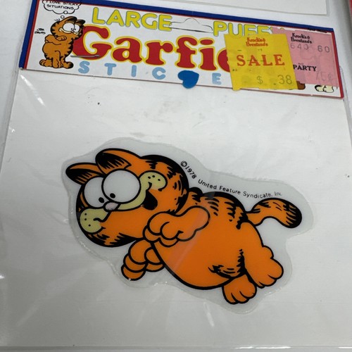 Garfield The Cat Vintage 1978 NOS Stickers Sheet Sticker Puffer Puffy Lot 3 - Picture 7 of 8