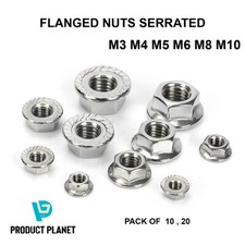 Flanged Serrated Nuts M3?M10 A2 Stainless Steel FOR BOLTS DIN6923 for Bolts