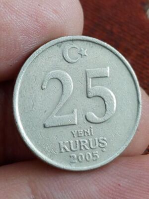 Turkey 25 yeni kurus 2005 kurush XF coin Ataturk free UK POST Kayihan coins T87