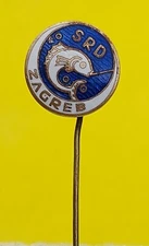 SRD Zagreb, Fishing, Angeln, Peche, Fish, hook, haken, vintage badge KASUN 1960s