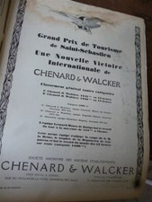 CHENARD & WALCKER wins San Sebastian 106 advertising paper ILLUSTRATION 1926