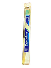 Vintage Mentadent Toothbrush Soft Full Head Flared Side Bristles Rubber Grip