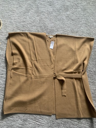 Ann Taylor Loft Womans Tie Wrap Tan Vest Small Sleeveless Front Buckle - Picture 11 of 14