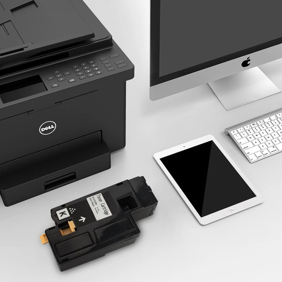 Juego de cartuchos de tóner 4PK E525 compatible con Dell E525w negro cian magenta amarillo Foto 3 de 4