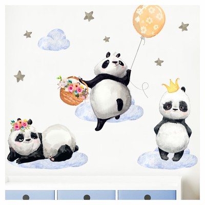 Autocollant Mural Chambre Enfant Tatouage Bebe Panda Decoration Murale Dl0 Ebay