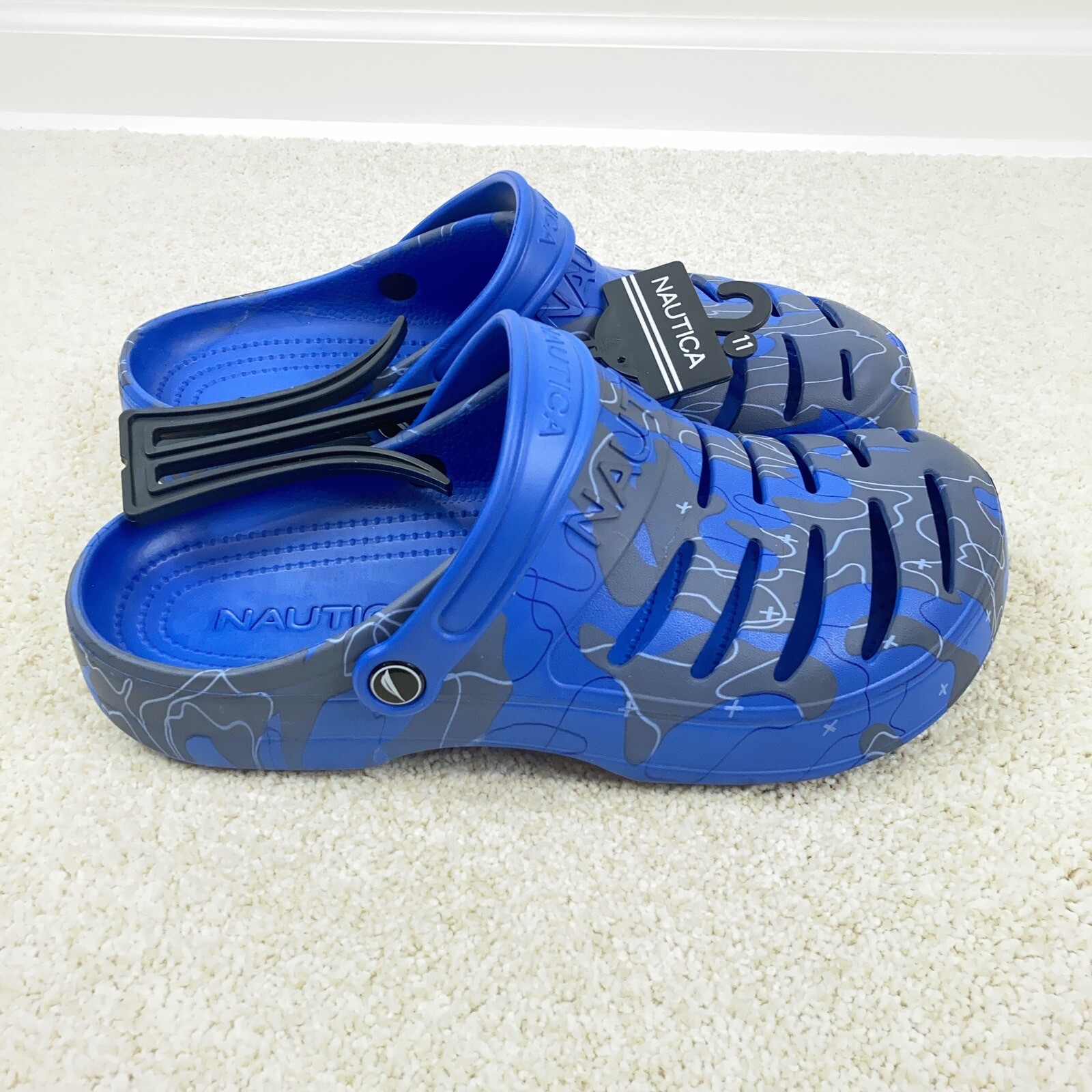 Nautica Men's Clogs - Athletic Sports Sandal - Slip-On with Adjustable Back Strap - (Water Shoes/Fuzzy Slippers) River Edge