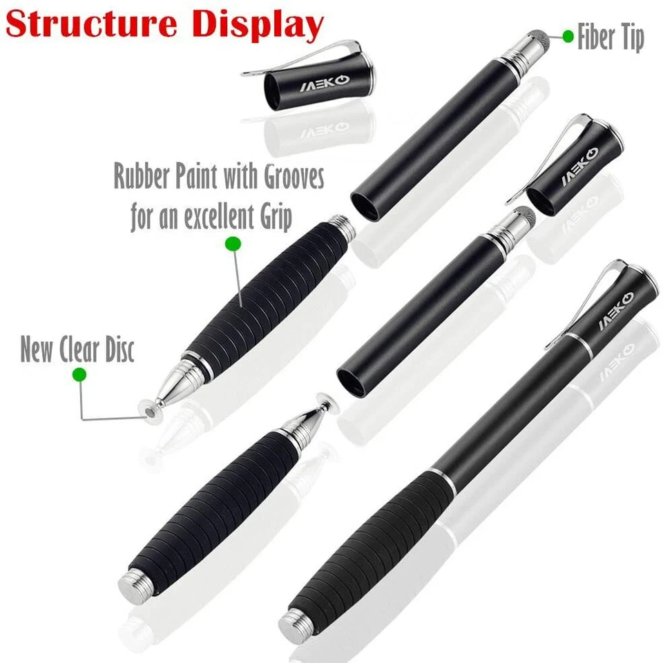 (2nd Generation) [2 in 1 Precision Series] MEKO Disc Stylus Pen 2 Pcs Black - Image 3 of 4