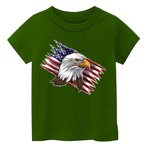 American USA Eagle Kid's T-Shirt Patriotic Flag 4th July Funny Cool New Gift Tee - Picture 11 of 14