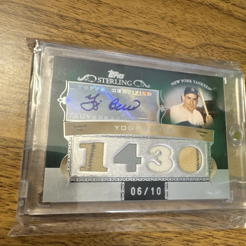 Yogi Berra 2007 Topps Sterling Quad Game Used Jersey Auto, /10, VERY RARE CARD! - Image 2 of 4