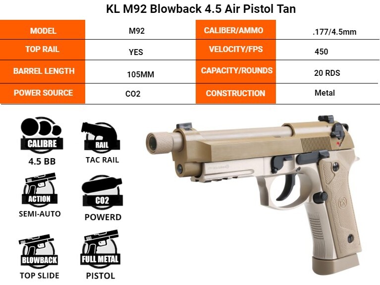トイガン AIR SPORTS GUN M92 Academy Korea Beretta M92 Full Size Airsoft-Pistol BB