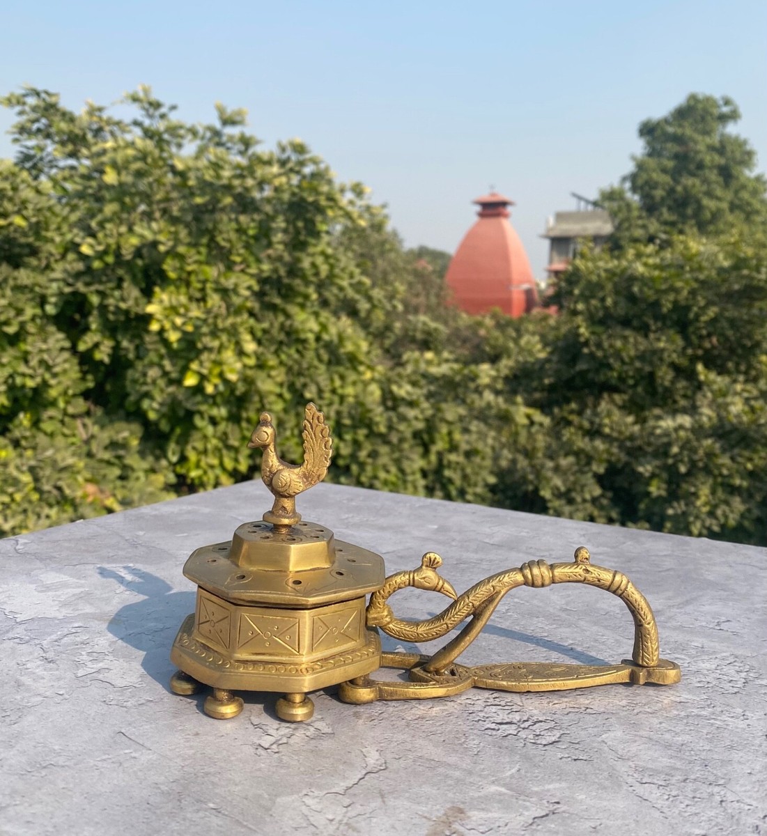 【新品未使用品】BRASS INCENSE STAND Amazon.com: Brass Incense Burner with Lid, Antique Incense