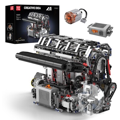 Mould King 10087 L4 Engine Motor Cylinder Model Building Block Toy Construction