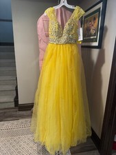 Tiffany 46957 Yellow Stunning Pageant Prom Ball Gown Dress sz 6 NWT SALE