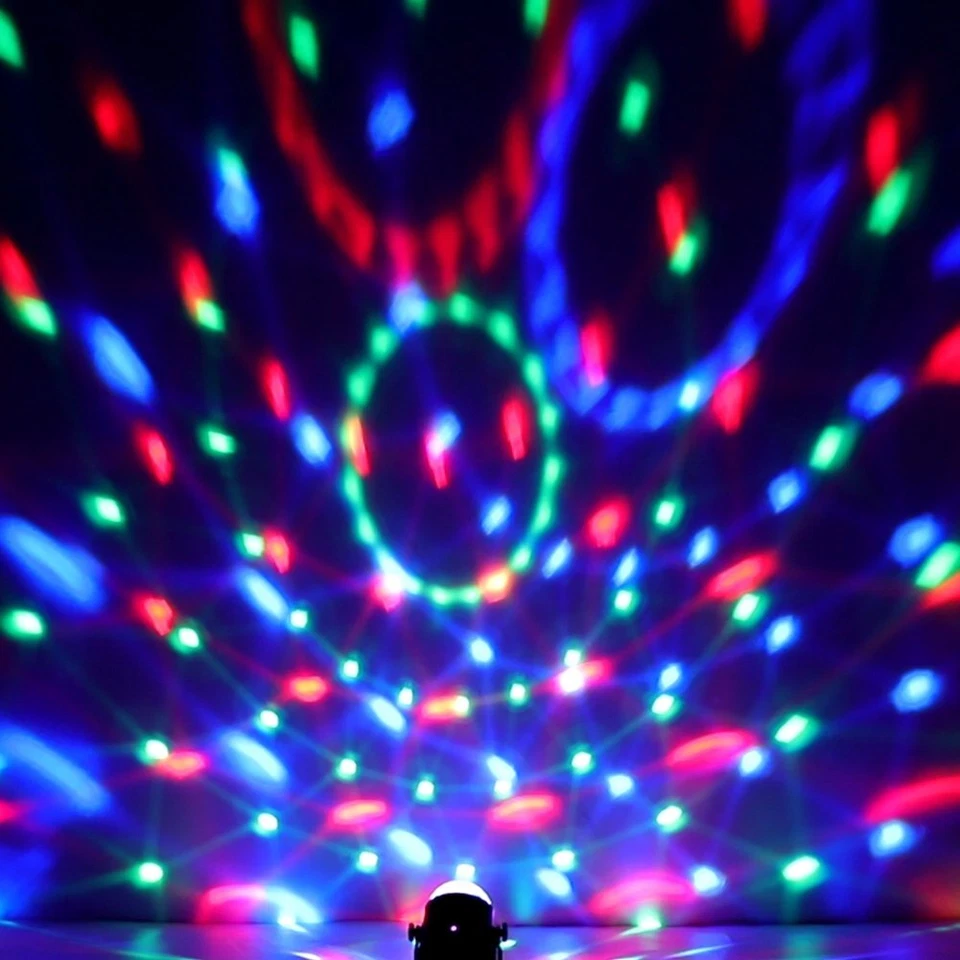 RGB Strobe LED Disco Party Lights DJ Dance Ball Light Sound Activated KTV Lamp - Image 4 of 4