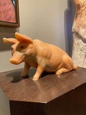 Signed Asprey Manfred Wild Eosite Carved Pig  Emile Becker Idar-Oberstein
