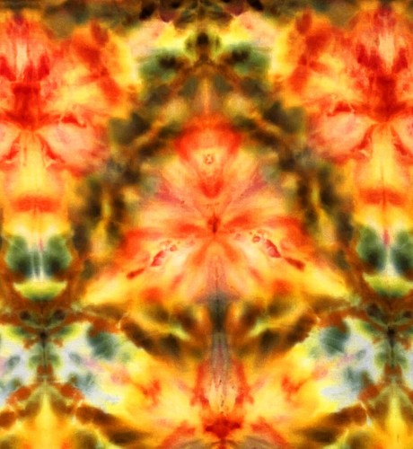 CLEARANCE Triangle Fold Ice Tie Dye T-Shirt, Unisex XL SS, Bright Fall Colors - Picture 3 of 6