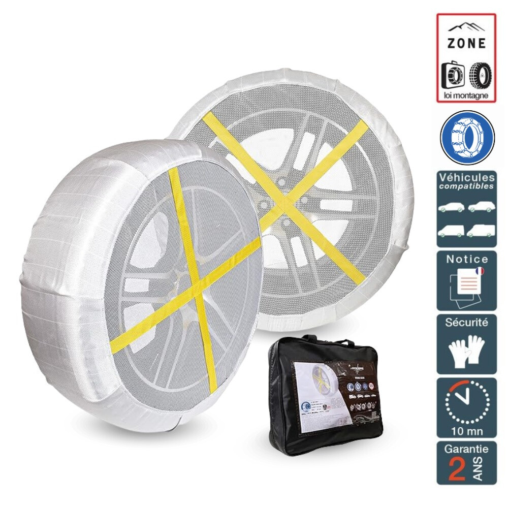 Chaine neige textile 245/35R16 Polaire pour sécuriser vos trajets en station de ski