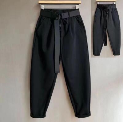 Men's Loose Fit Haren Pants Casual Belted Draped Cuffed Trousers New 2025 