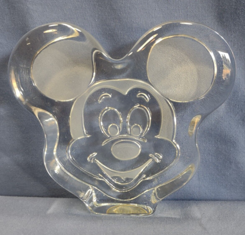 Passe-papier vintage Mickey Mouse ORIGINAL OFFICIEL verre Disney clair art lourd - Photo 1 sur 7