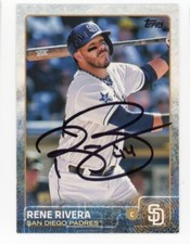 SIGNED BASEBALL CARD AUTO TOPPS 2015 SAN DIEGO PADRES RENE RIVERA #3