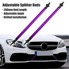 2pcs 200mm Adjustable Front Bumper Lip Splitter Strut Rod Tie Support Bar Purple