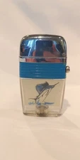 VINTAGE VU LIGHTER  Cigarette SCRIPTO  SAILFISH FISHING BOAT CAPTAIN