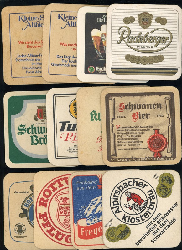 LOT of Twelve (12) Different German Beer coasters mats some vintage lot #5 of 6