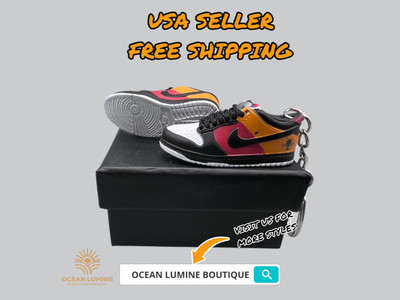 SB Dunk Low 3D Mini Sneaker Keychain, Basketball Sneaker Collectible Box Options