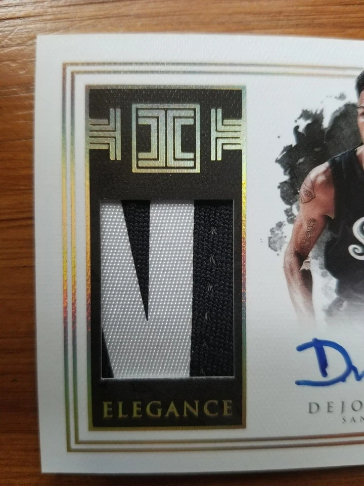 2016-17 Panini Impeccable Dejounte Murray RC Auto Jersey RPA Gold 01/10 Pelicans - Image 2 of 4