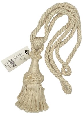 Conso Empress 21920 B01 NATURAL 6'' Tassel Curtain Drapery Tieback 30'' Spread