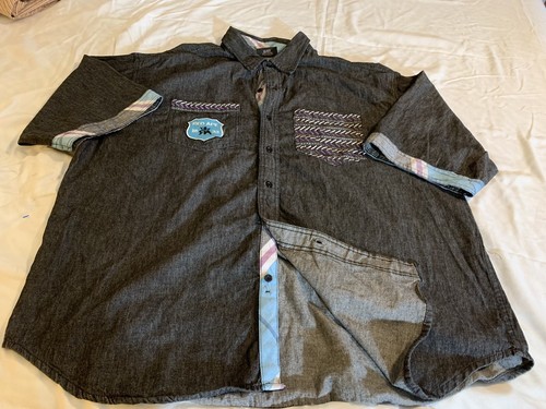 Red Ape Black Denim Dress Shirt 3X | eBay
