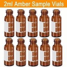 2ml Vials Amber Autosampler HPLC Glass Bottle Graduation 9-425 Thread Top