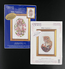 Candamar Designs Cat Kitten Pink Blossom  Fall Leaves Cross Stitch Kits NEW