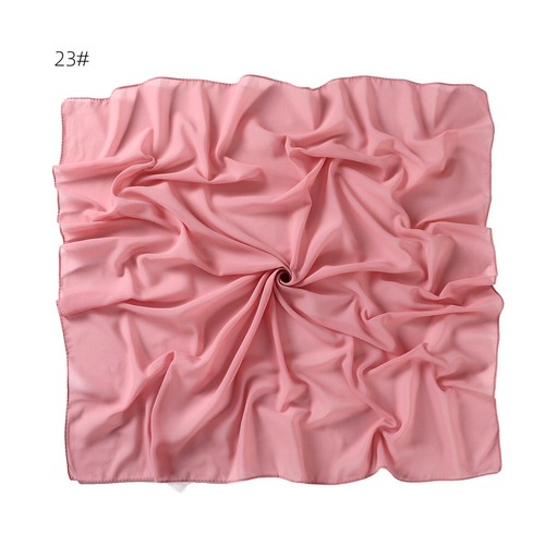 Sciarpa quadrata 90 cm * 90 cm tinta unita chiffon donna foulard turbante avvolgente - Foto 41 di 53
