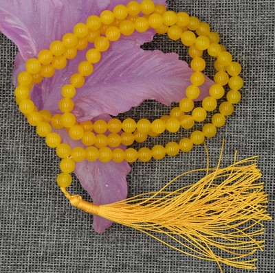 Yellow Topaz Mala Yellow Natural Topaz Sunhala Gemstone, Carat