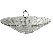 Vintage Bohemian Queen Anne's Lace Centerpiece Bowl Tidbit Dish Czech 14"