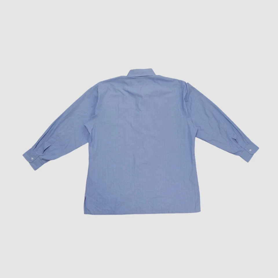 $525 Charvet Paris Hombres Azul Cuadros Algodón Manga Larga Botón Vestido Camisa Talla L Foto 2 de 4