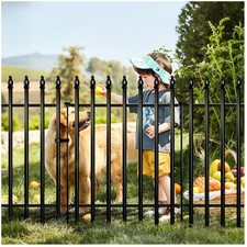 32" Black Border Fence Panels - 5 Panels + Gate
