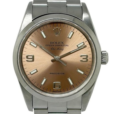 ROLEX Air King 14000M Automatic Pink Dial Bracelet Men's Watch