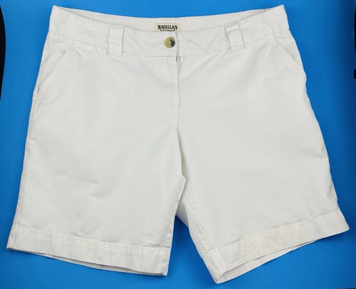 Magellan Outdoors Damengröße 14 weiß Chino 100 % Baumwolle Bermuda Shorts guter Zustand