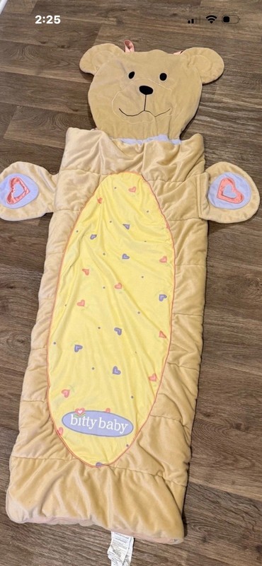 American Girl Bitty Baby vintage teddy bear sleeping bag In Excellent Condition