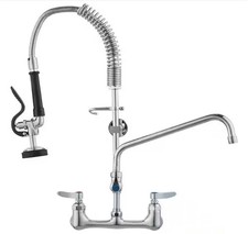 SKYSHALO Commercial 25" Kitchen Faucet Double-Handle, Pull Down Sprayer